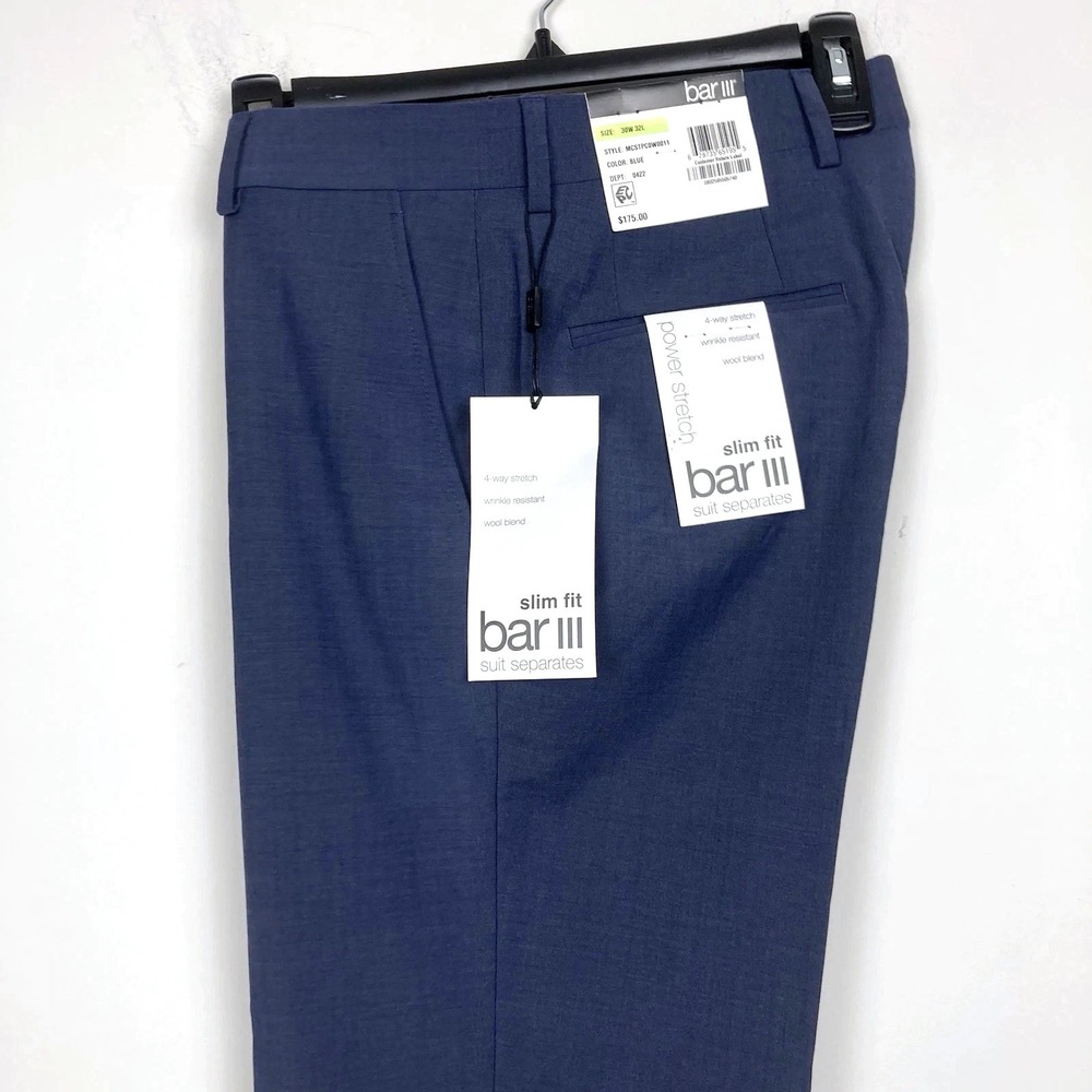 Bar III Slim Fit Men’s Dress Pants in Navy Blue